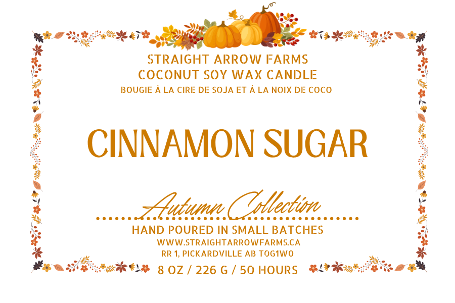 Coconut soy wax wood wick candle packaging, Cinnamon Sugar scent.