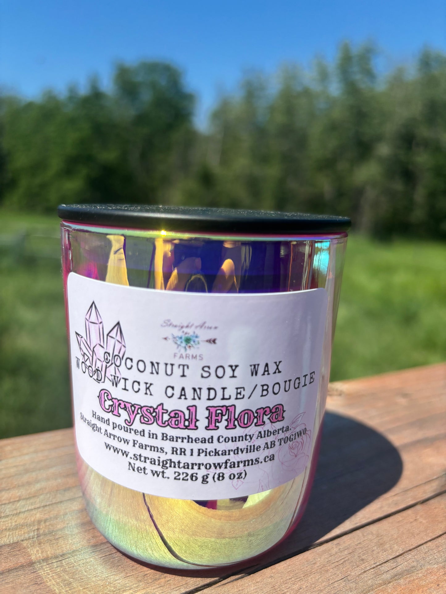 Luxe Wood Wick Candle — Iridescent Crystal Jar